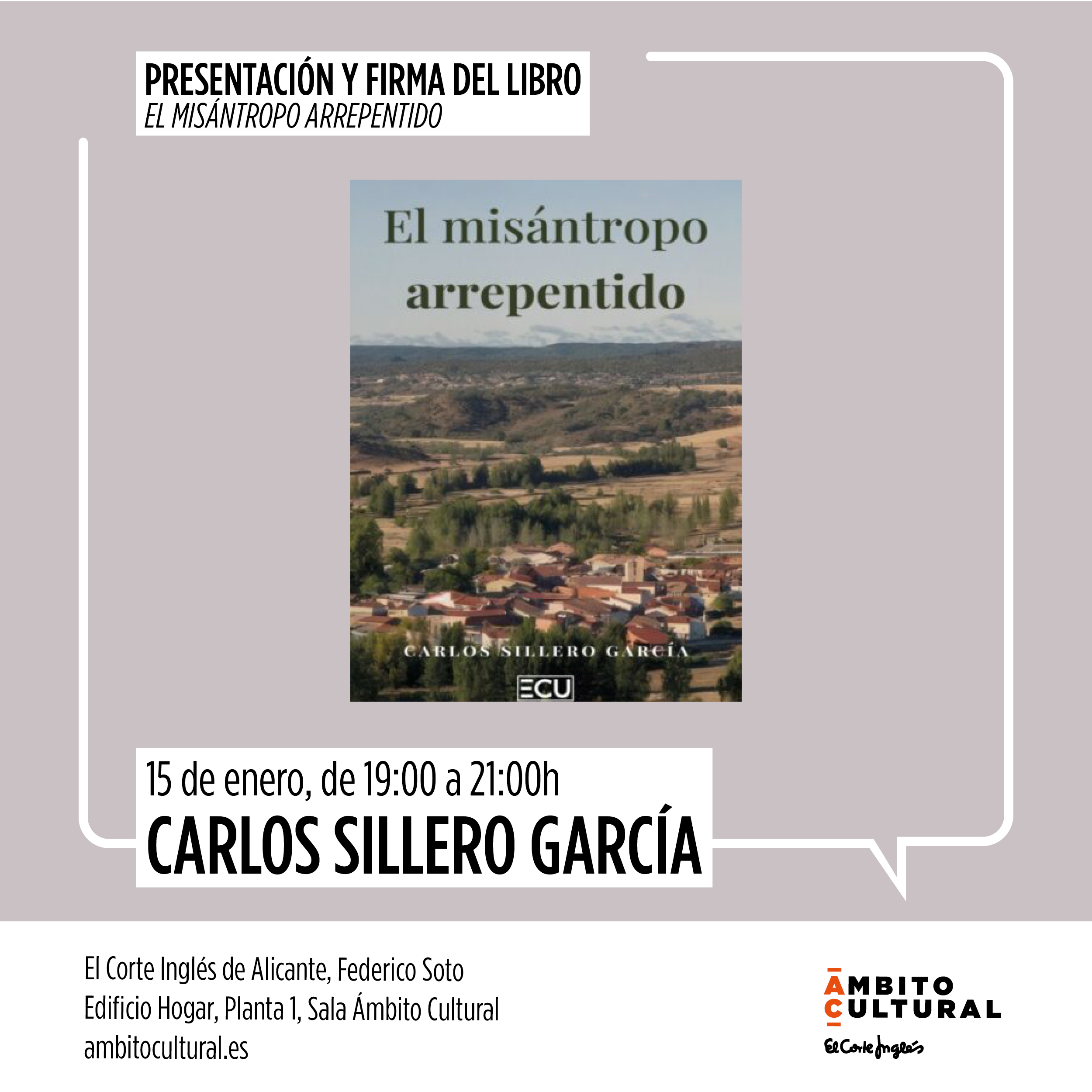 PRESENTACIÓN LIBRO: 'EL MISÁNTROPO ARREPENTIDO'